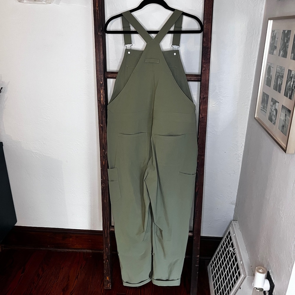 Duluth Trading Co Heirloom Gardening Overalls Olive Green Ripstop Womens M X 31 - Picture 5 of 8